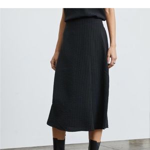 Everlane - City Stripe Midi Skirt - Black - Size 6 - NWT